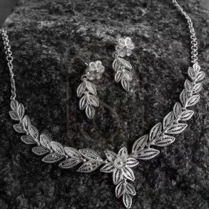 Handmade Silver Filigree Necklace Set