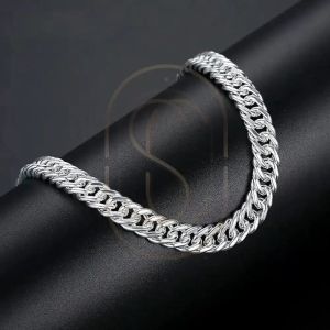Silver Cuban Link Chain Design Bracelet