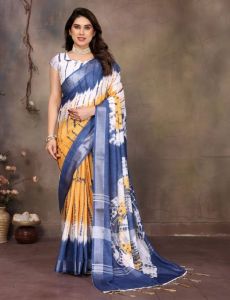 Beautiful Digital Print Cotton Linen Sare