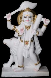 Handcrafted White Marble Bhairav Statue