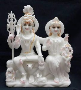 White Marble Gouri Shankar Idol Statue