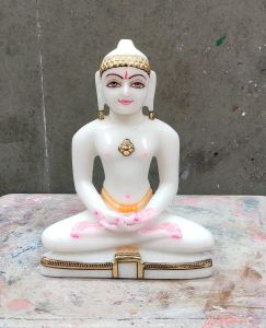 White Marble Jain Mahaveer Idol Statue