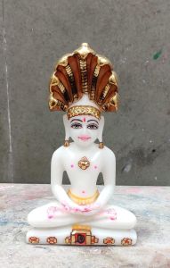 White Marble Parshvnath Jain Moorti