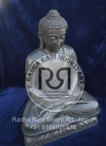 Black Marble Gautam Buddha Statue