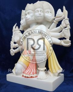 Makrana Marble Panchmukhi Hanuman Ji Moorti
