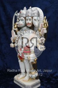 White Marble Panchmukhi Hanuman Ji Statue
