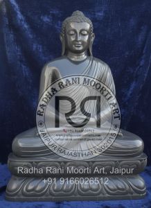 Black Marble Gautam Buddha Statue