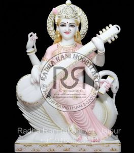 Marble Saraswati Mata Statue
