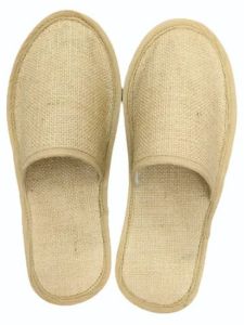 Brown Jute Disposable Hotel Slipper