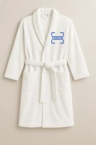 White Knee Length Cotton Bathrobe