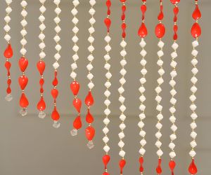 PVC Red Beads Crystal Door Curtain