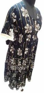 Black Lurax Cotton Night Dress