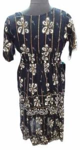 Black Lurax Cotton Night Dress