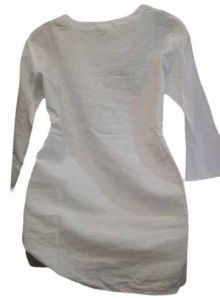 White Cotton Embroidered Women Kurti