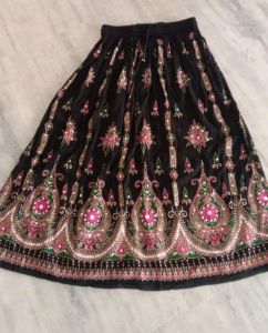 Cotton Beaded Ladies Sequin Work Skirt