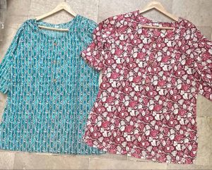 Half Sleeve Printed Ladies Top