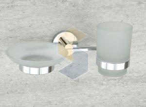 Iconic Brass Soap Dish with Toothbrush Holder