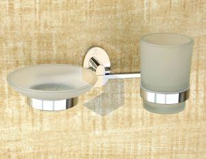 Oslo Brass Soap Dish with Toothbrush Holder