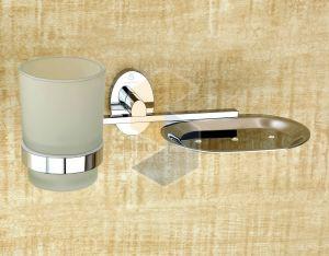 Oslo Brass Soap Dish with Tumbler Holder
