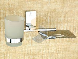 Twilight Brass Soap Dish with Tumbler Holder