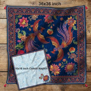 Poly Silk Scarf with Cotton Napkin