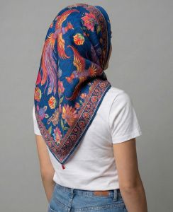 Poly Silk Scarf with Cotton Napkin