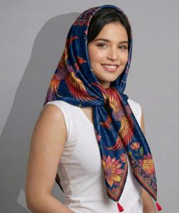 Poly Silk Scarf with Cotton Napkin