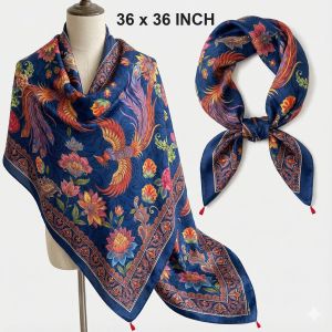 Poly Silk Scarf with Cotton Napkin