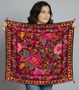 Poly Silk Scarves for Women with Cotton Napkin