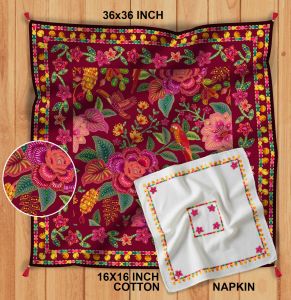 Poly Silk Scarves for Women with Cotton Napkin