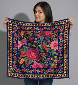 Poly Silk Scarf for Women with Cotton Napkin