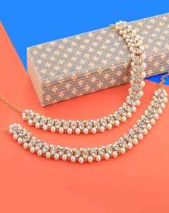 Traditional Kundan Pearl Anklet Payal Pair for Women | Gold Plated Bridal &AMP; Festive Jewellery