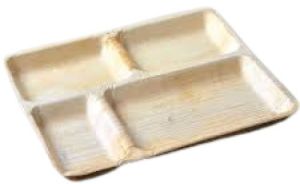4 Compartment Rectangle Areca Leaf Plates
