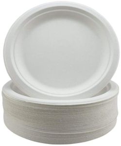 9 Inch Plain Sugarcane Bagasse Plates
