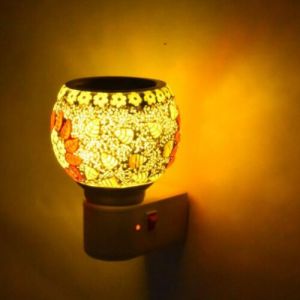 Autumn Leaf Ring Mosaic Ceramic Plug Night Lamp