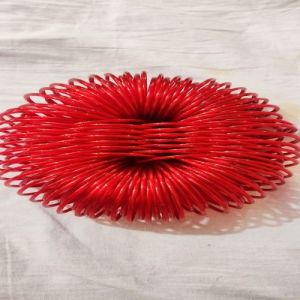 Deep Red Round Glossy Plain Glass Bangles