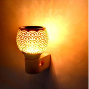 Golden Ceramic Plug In Wall Night Lamp