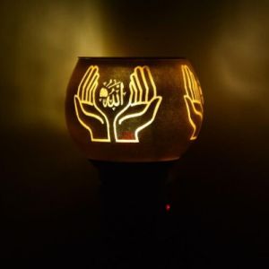 Golden Dua Hands Ceramic Plug Night Lamp