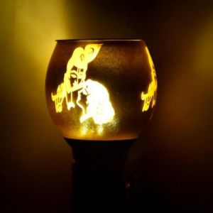 Golden Krishna Flute Ceramic Plug Night Lamp