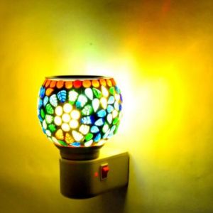 Rainbow Pebble Mosaic Ceramic Plug Night Lamp