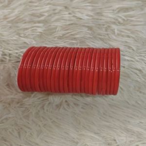 Red Smooth Glossy Plain Glass Bangles