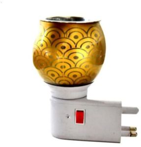 Golden Ceramic Plug In Wall Night Lamp