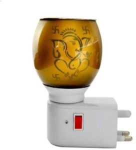 Golden Ganesh Ceramic Plug Night Lamp