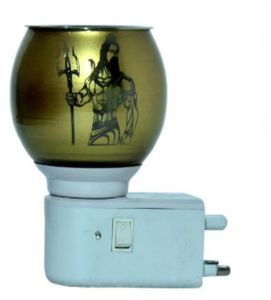 Golden Mahadev Trishul Ceramic Plug Night Lamp
