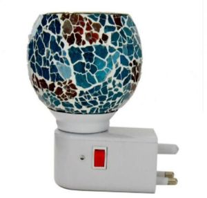 Ocean Blue Mosaic Ceramic Plug Night Lamp
