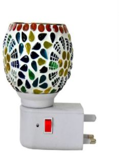 Rainbow Pebble Mosaic Ceramic Plug Night Lamp