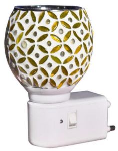 Amber Leaf Mosaic Ceramic Plug Night Lamp