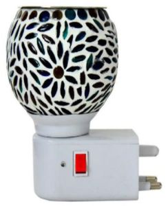 Midnight Bloom Mosaic Ceramic Plug Night Lamp