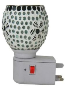 Mint Dot Floral Ceramic Plug Night Lamp