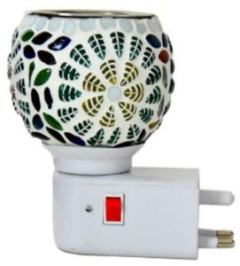 Garden Leaf Mosaic Ceramic Plug Night Lamp
